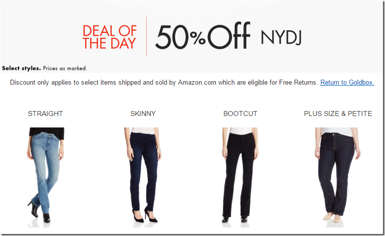 Sólo por hoy: 50% de descuento en Jeans NYDJ para dama